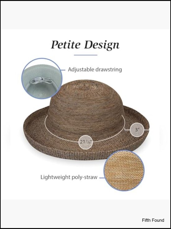 Packable Sun Hat Adjustable Fit Medium Head Size Poly-Straw Travel main image 4